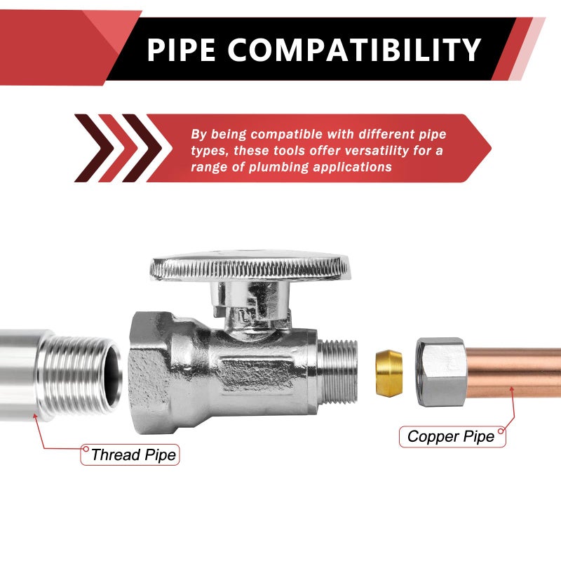 EFIELD (Pack of 10) EFIELD 1/2" FIP Iron Pipe x 3/8" Compression Chrome 1/4-Turn Straight Stop Water Shut-off Ball Valve,(VALVE057-10PCS) - Image 4